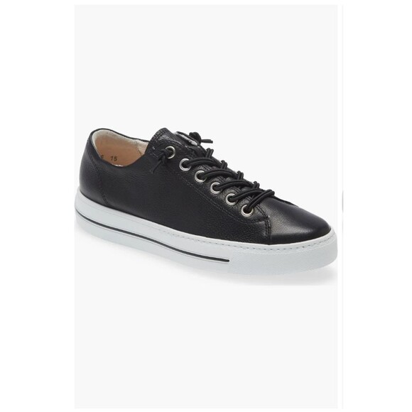 Paul Green Hadley Platform Sneakers Black Leather White Sole UK 4.5 / US 7 - Picture 1 of 11
